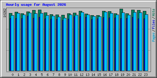 Hourly usage for August 2026